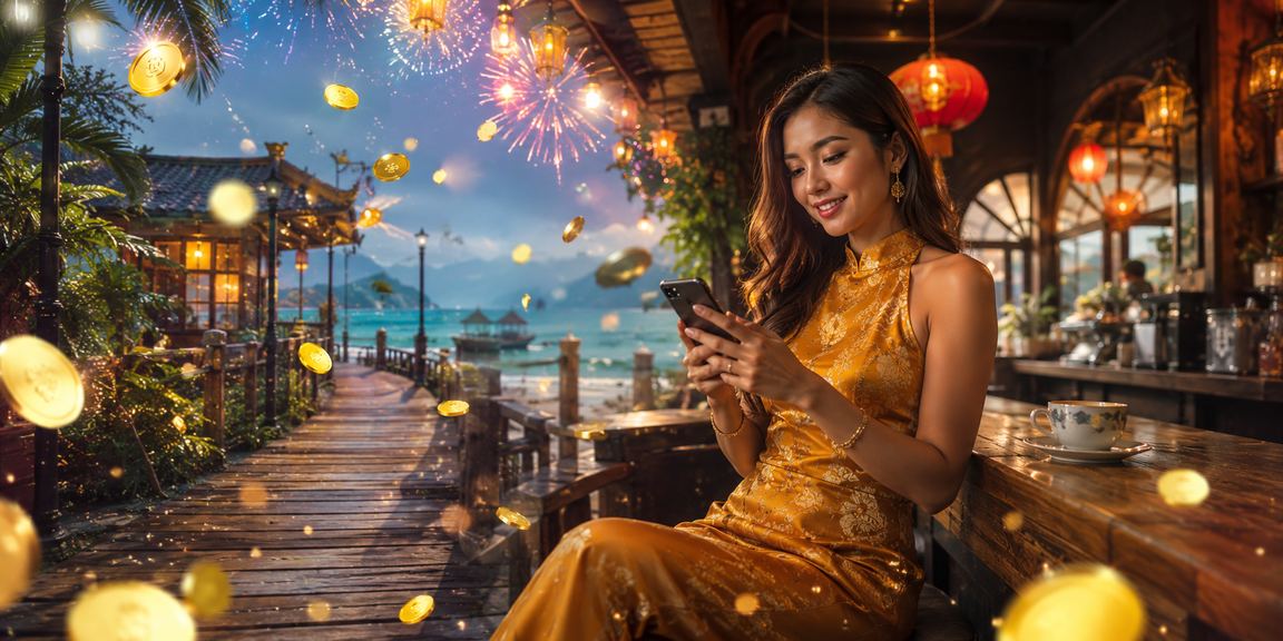 Pemain Ipoh sedang mencuba peluang jackpot dalam permainan kasino dalam talian dengan ekspresi seronok